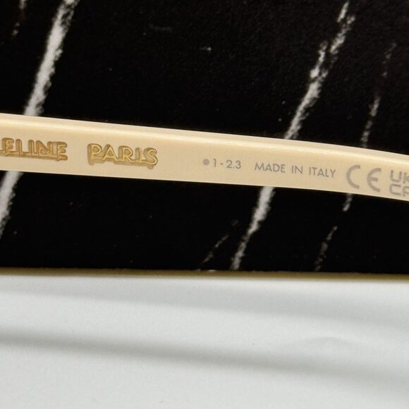 NEW CL40264U 25N CELINE SUNGLASSES IVORY KHAKI WOMEN EYEWEAR CELINE - Picture 11 of 12